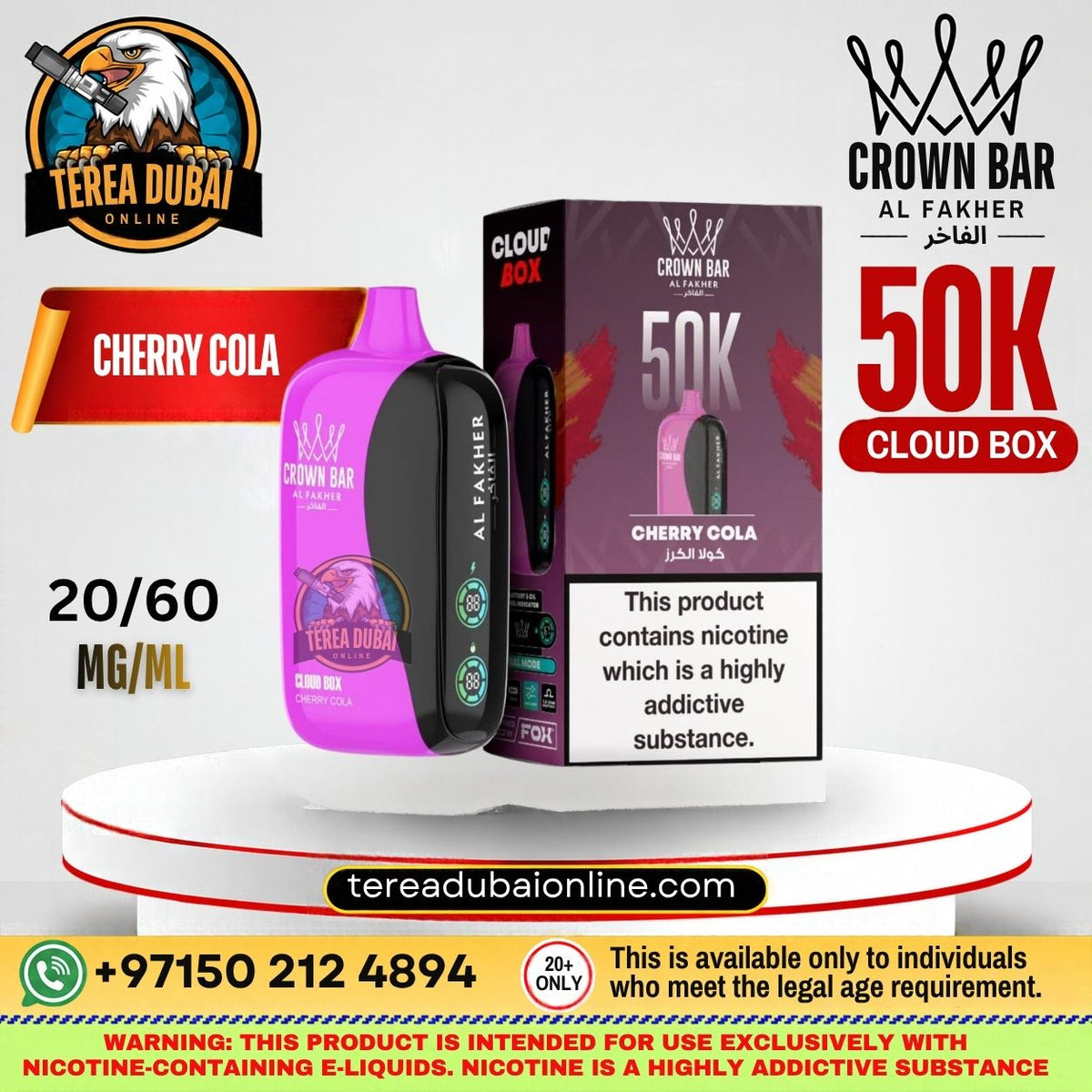 Crwon Bar Cloud box Al fakher 50k Puffs In Dubai