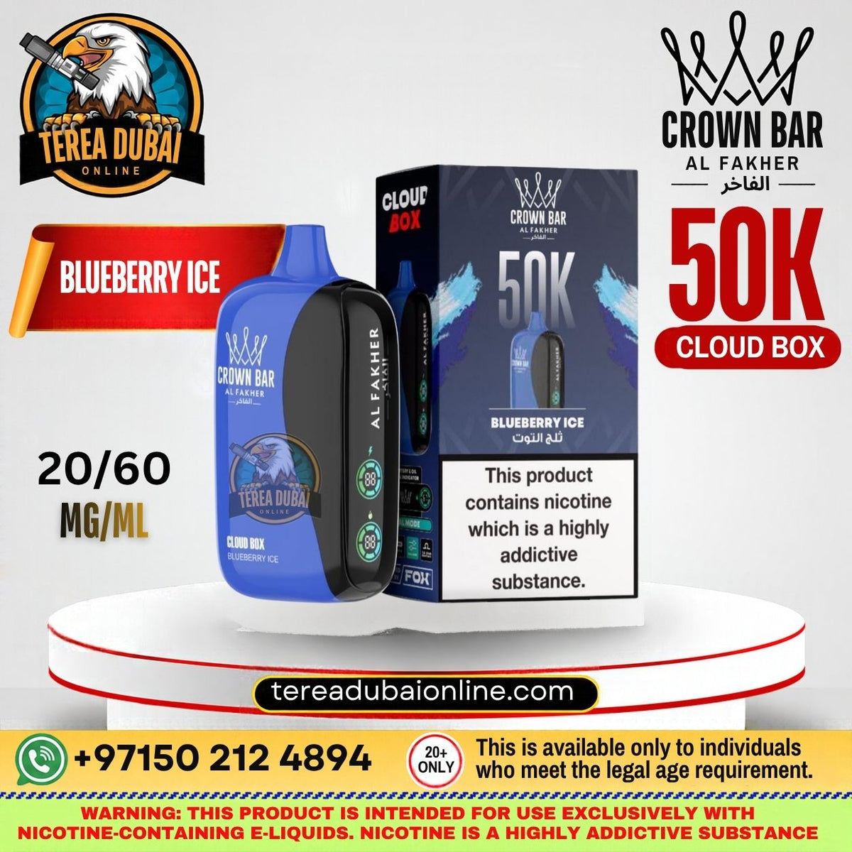 Crwon Bar Cloud box Al fakher 50k Puffs In Dubai