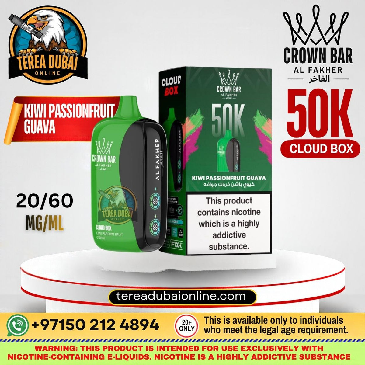 Crwon Bar Cloud box Al fakher 50k Puffs In Dubai