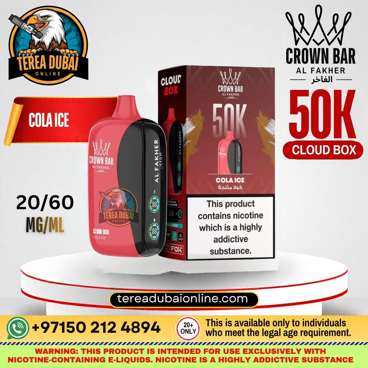 Crwon Bar Cloud box Al fakher 50k Puffs In Dubai
