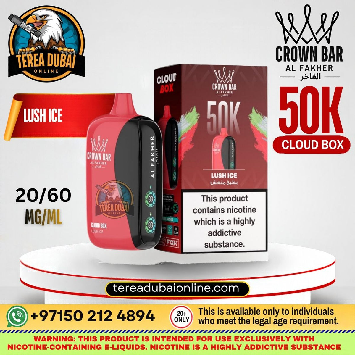 Crwon Bar Cloud box Al fakher 50k Puffs In Dubai