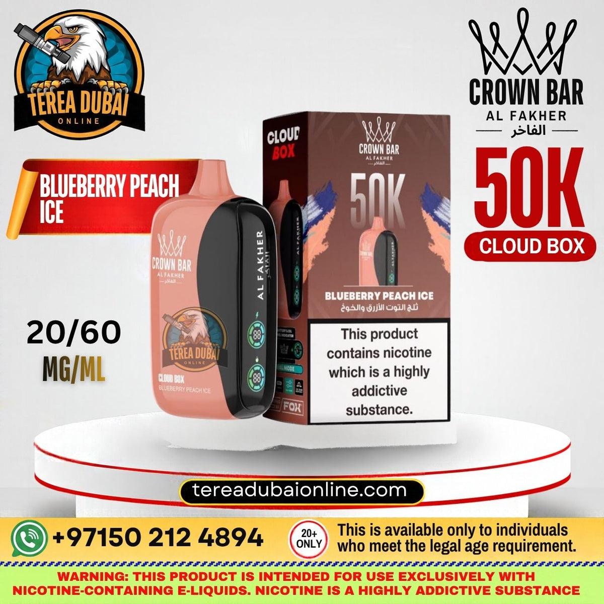 Crwon Bar Cloud box Al fakher 50k Puffs In Dubai