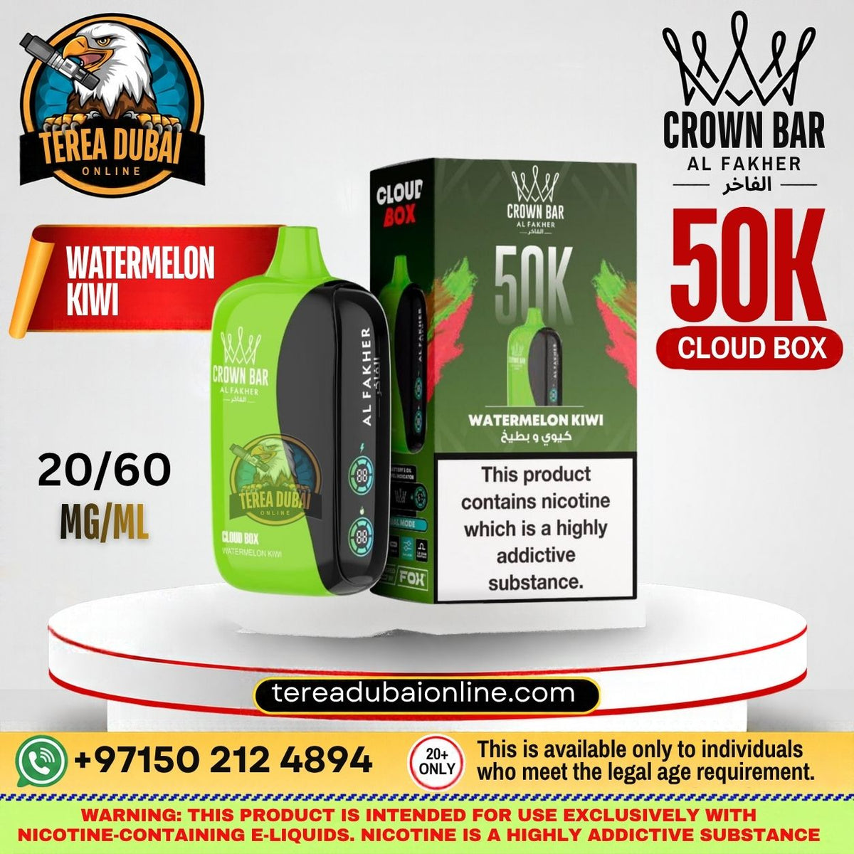 Crwon Bar Cloud box Al fakher 50k Puffs In Dubai