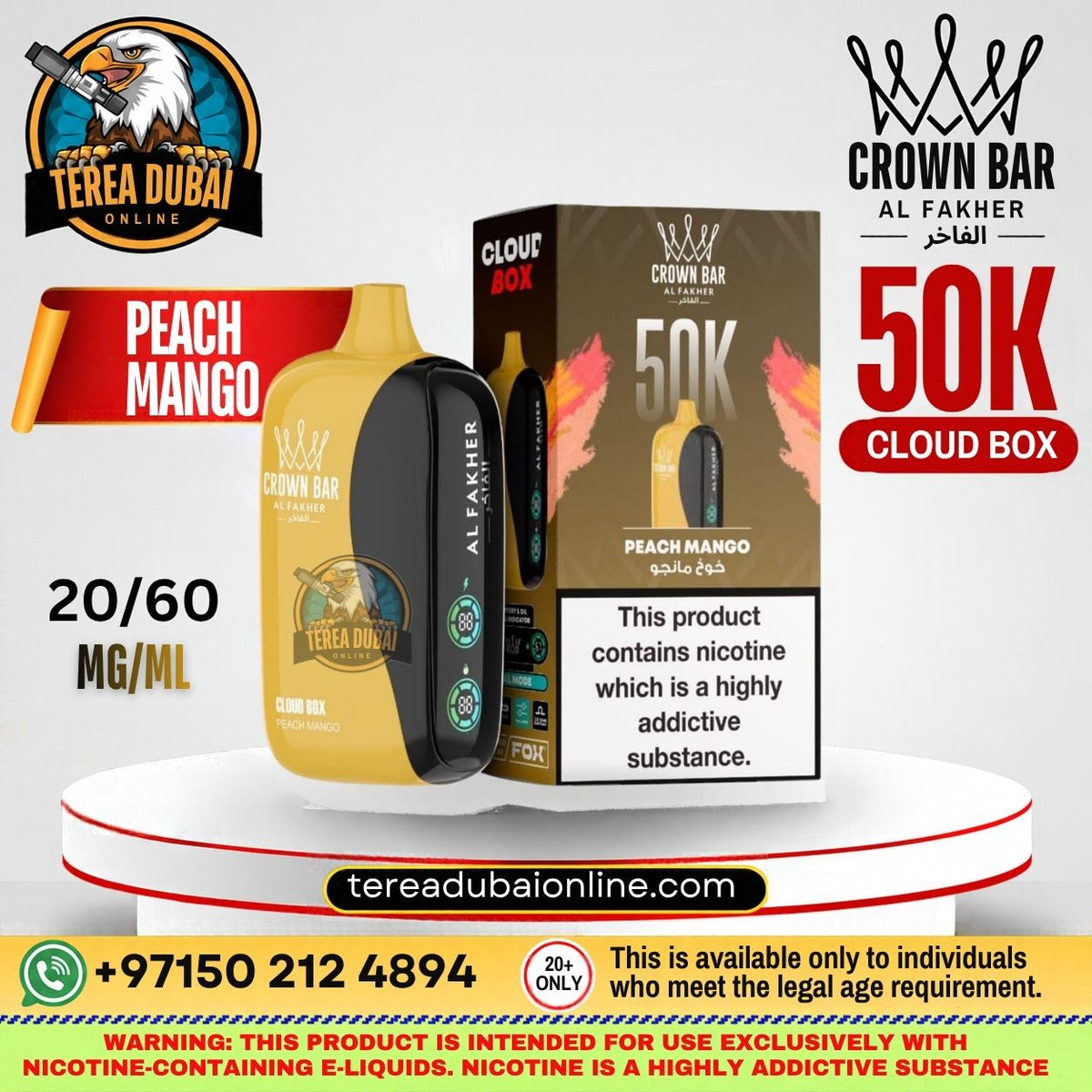 Crwon Bar Cloud box Al fakher 50k Puffs In Dubai