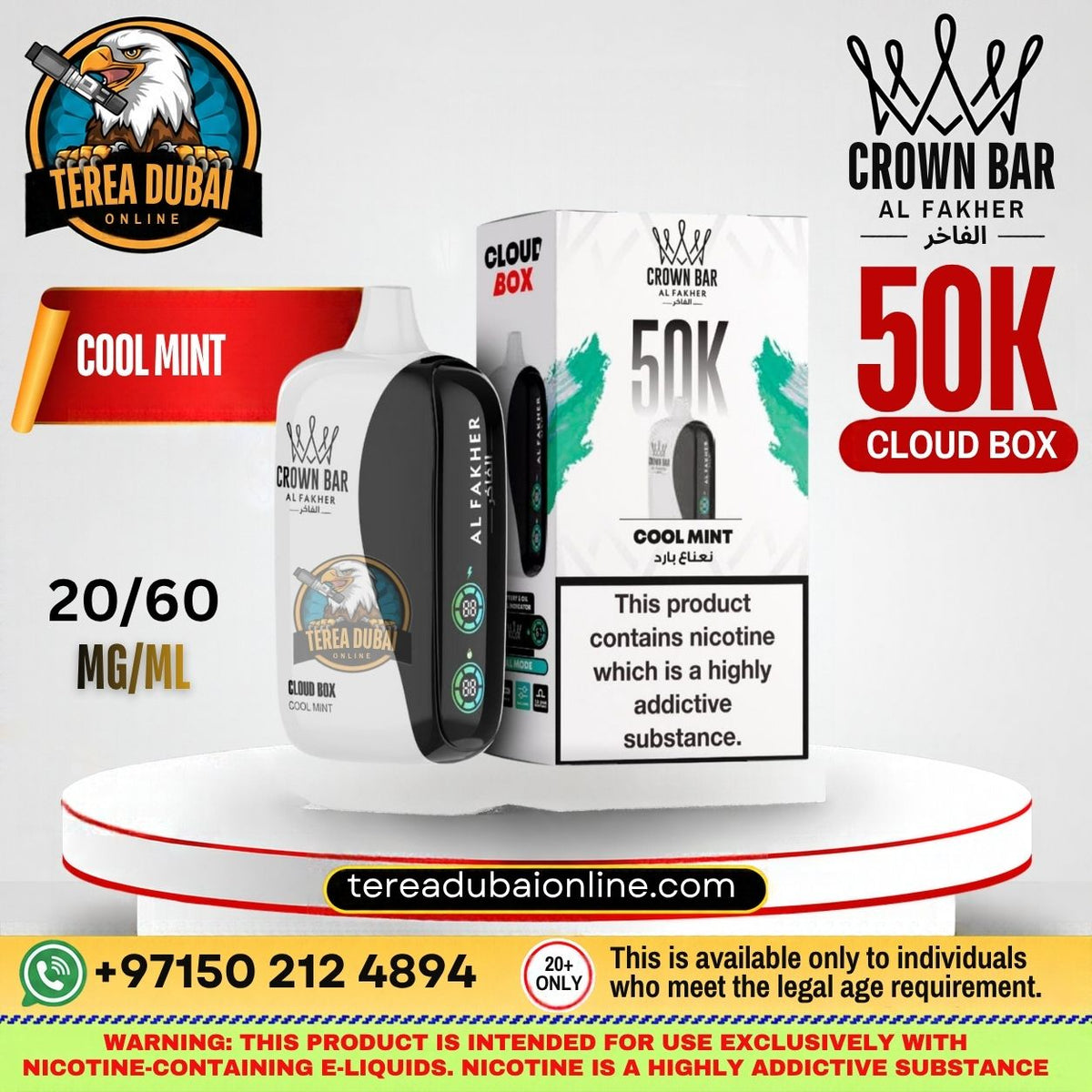 Crwon Bar Cloud box Al fakher 50k Puffs In Dubai