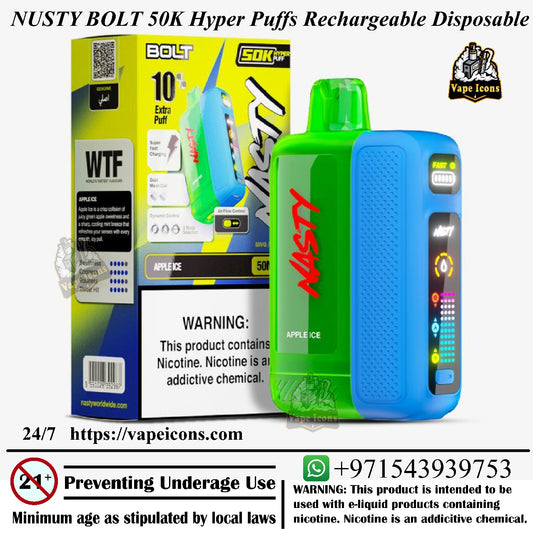 Nasty Bolt 50K Hyper Puffs Rechargeable Disposable in Dubai