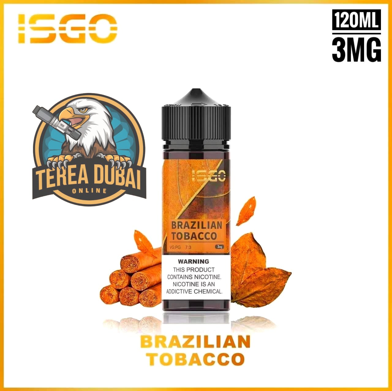 ISGO 120ML E LIQUID 3MG ALL FLAVORS IN UAE