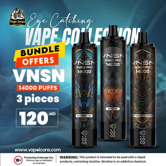 VNSN Quake Pro 14000 Puffs - 3 Pack Bundle Offer in Dubai