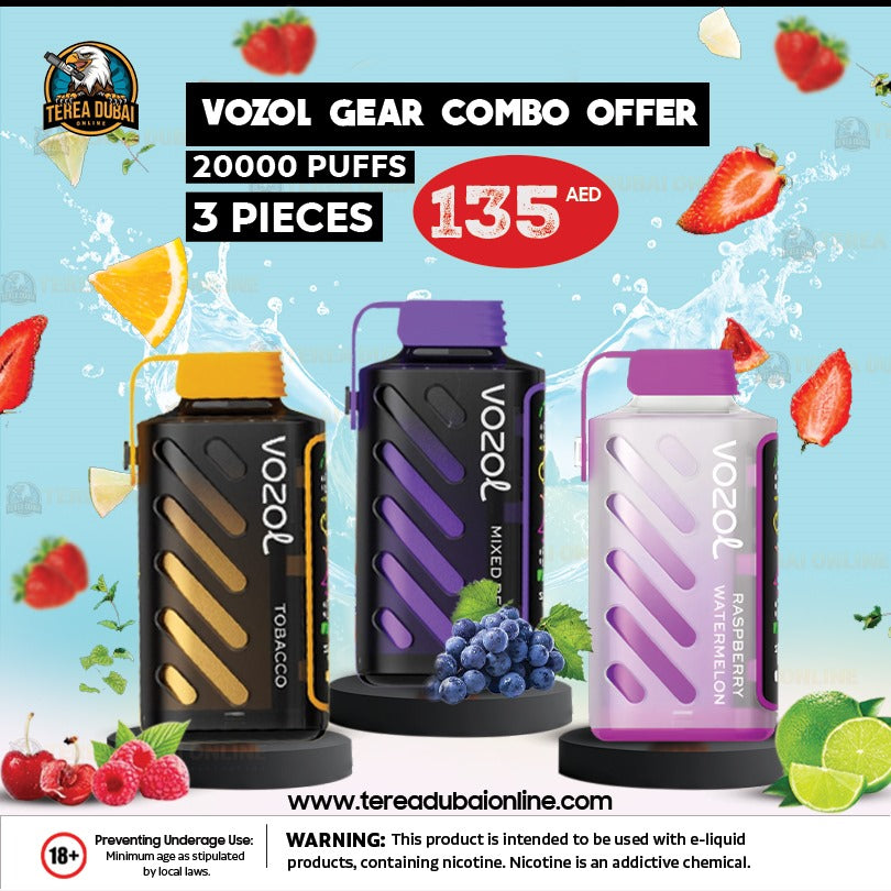 Offer! Vozol Gear 20000 Puffs 3-Pack Combo in Dubai