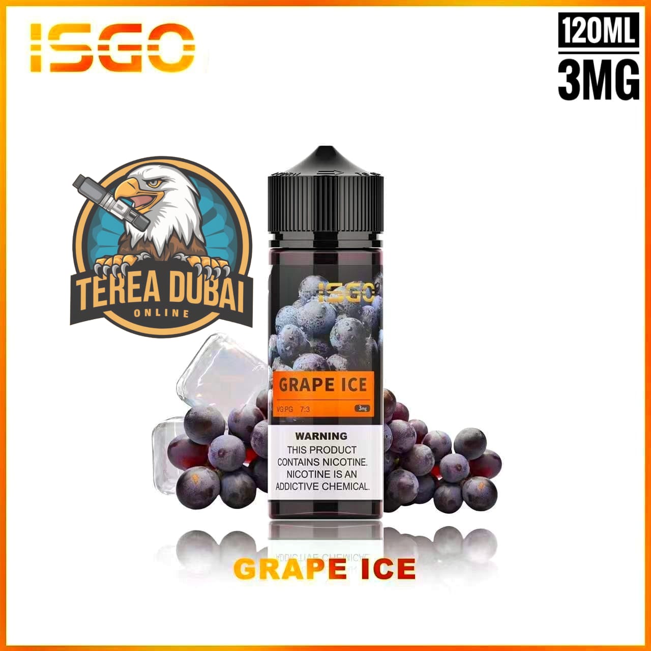 ISGO 120ML E LIQUID 3MG ALL FLAVORS IN UAE