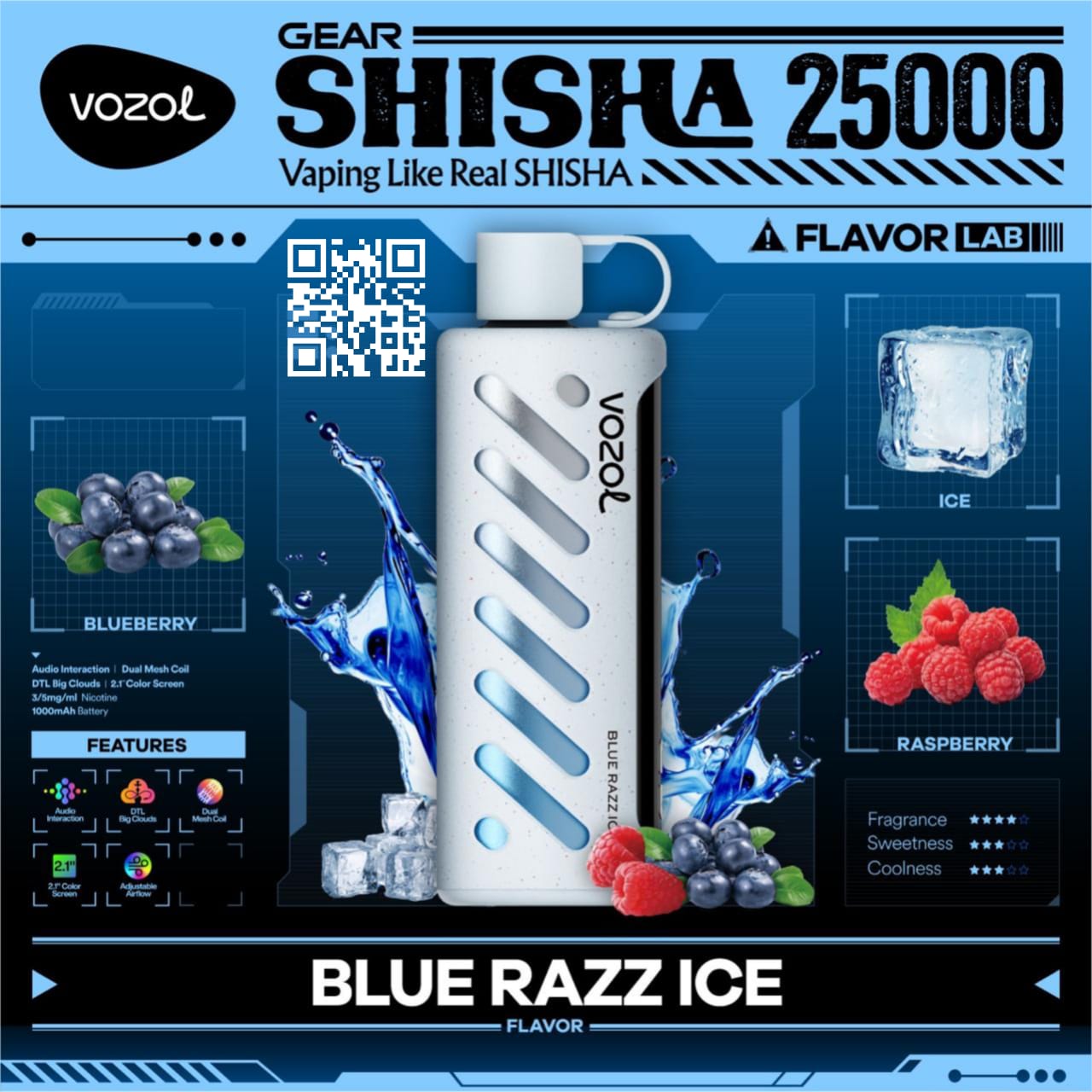 Vozol Gear Shisha 25000 Puffs Disposable Vape in UAE