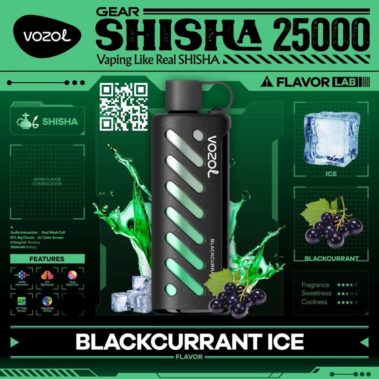 Vozol Gear Shisha 25000 Puffs Disposable Vape in UAE