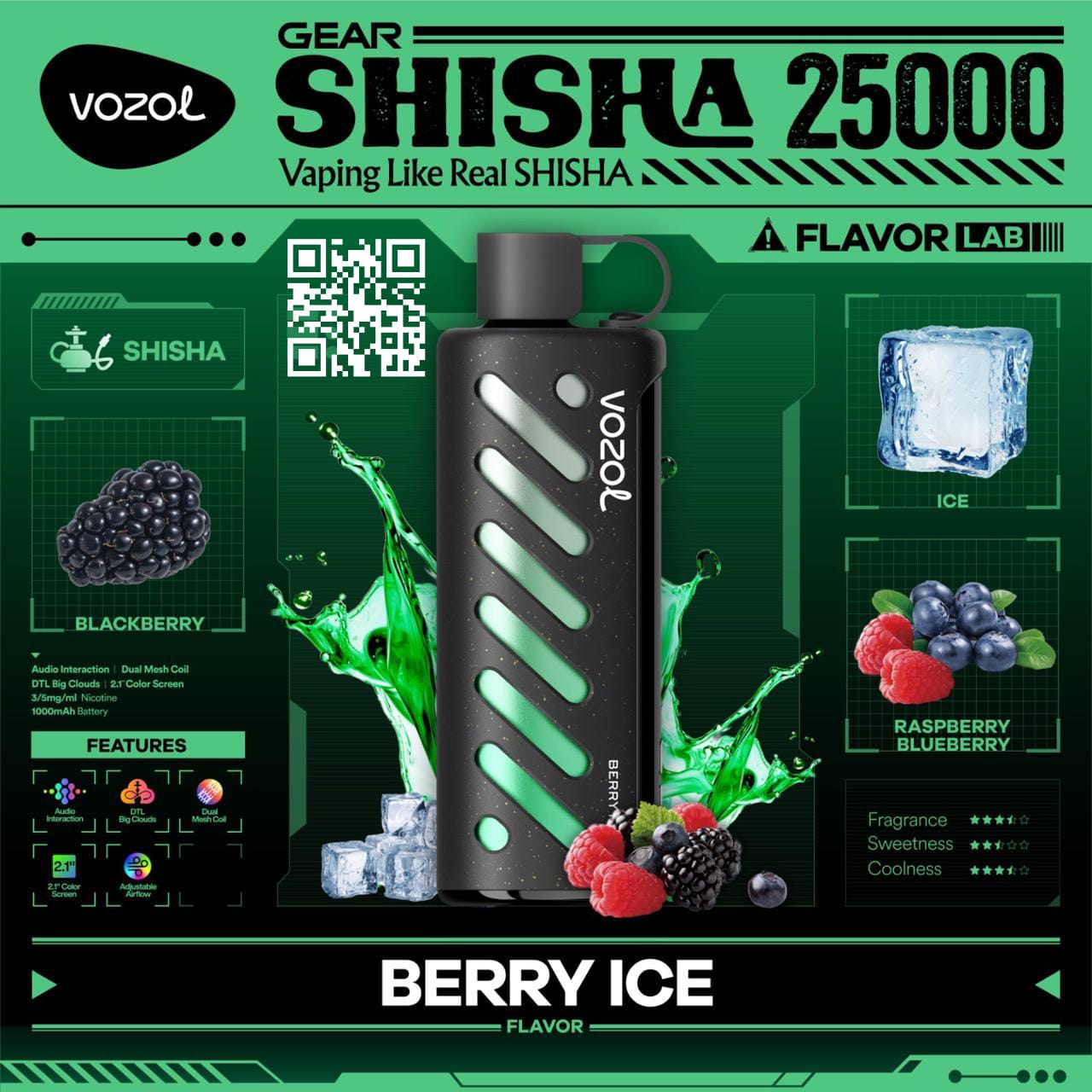 Vozol Gear Shisha 25000 Puffs Disposable Vape in UAE