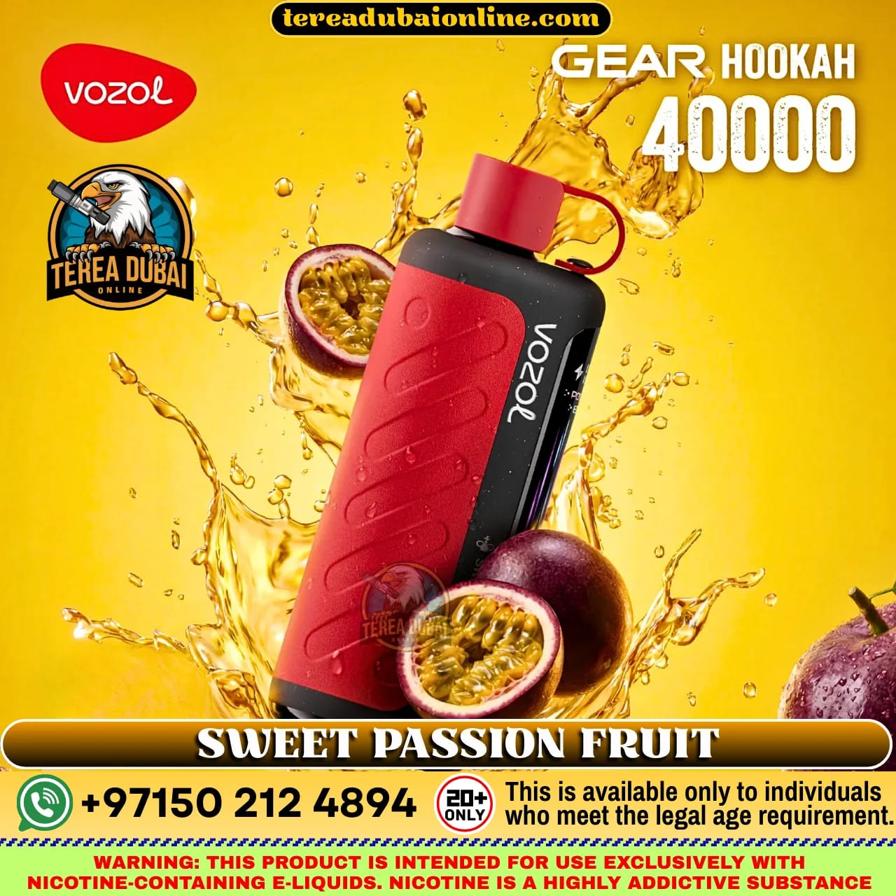 VOZOL Gear Hookah 40000 Puffs 5mg Disposable Vape in Dubai