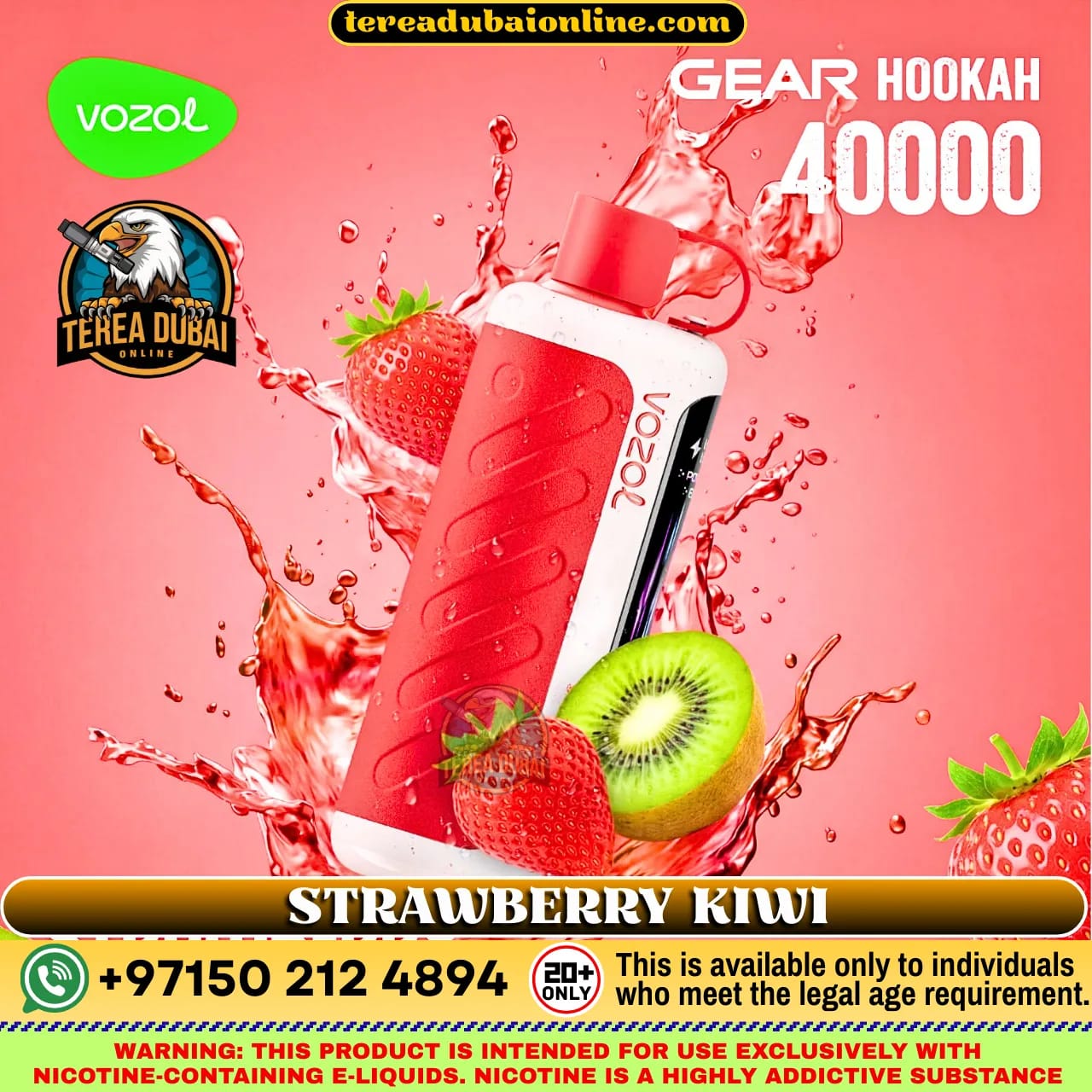 VOZOL Gear Hookah 40000 Puffs 5mg Disposable Vape in Dubai