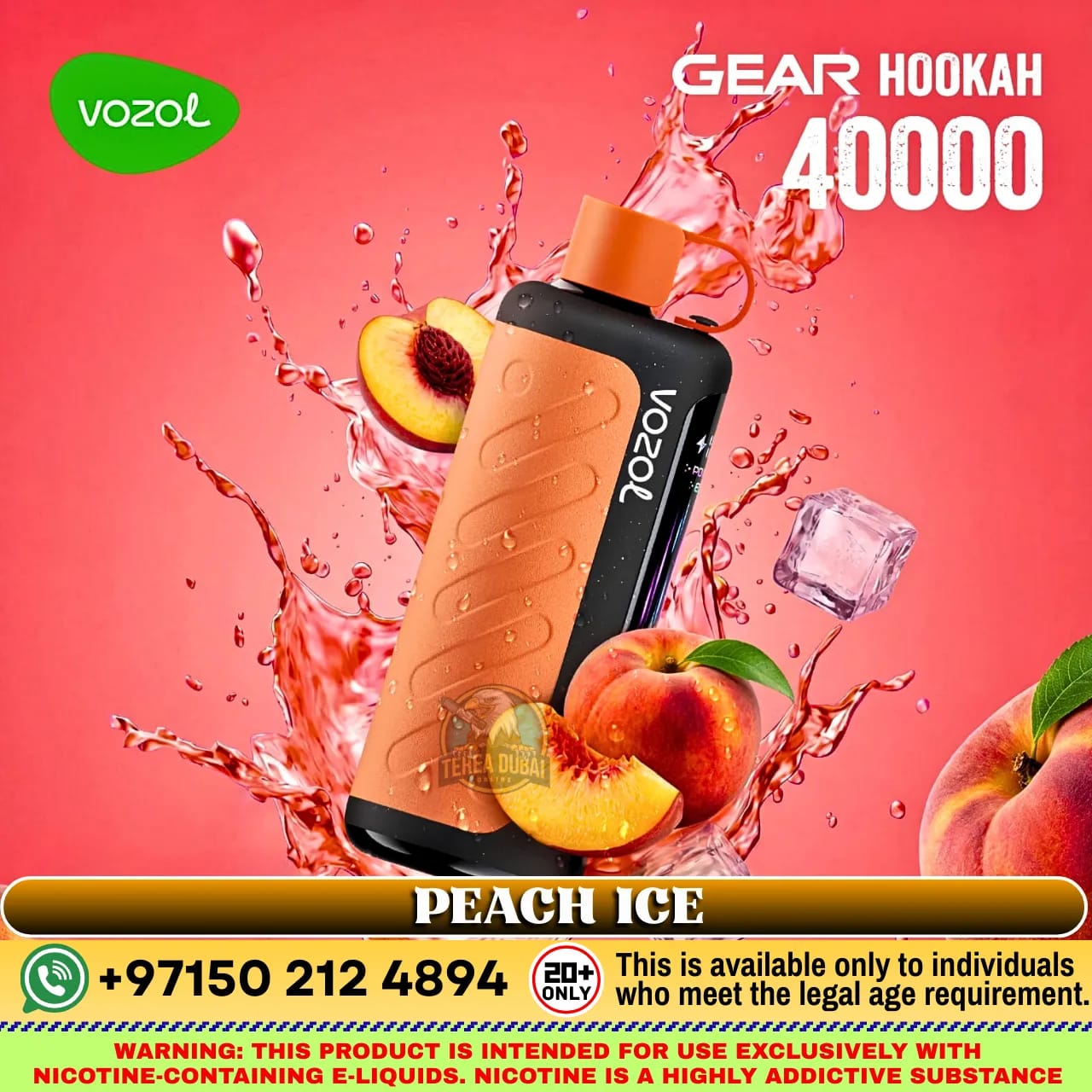 VOZOL Gear Hookah 40000 Puffs 5mg Disposable Vape in Dubai