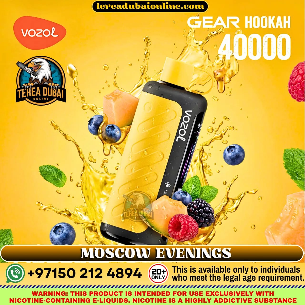 VOZOL Gear Hookah 40000 Puffs 5mg Disposable Vape in Dubai