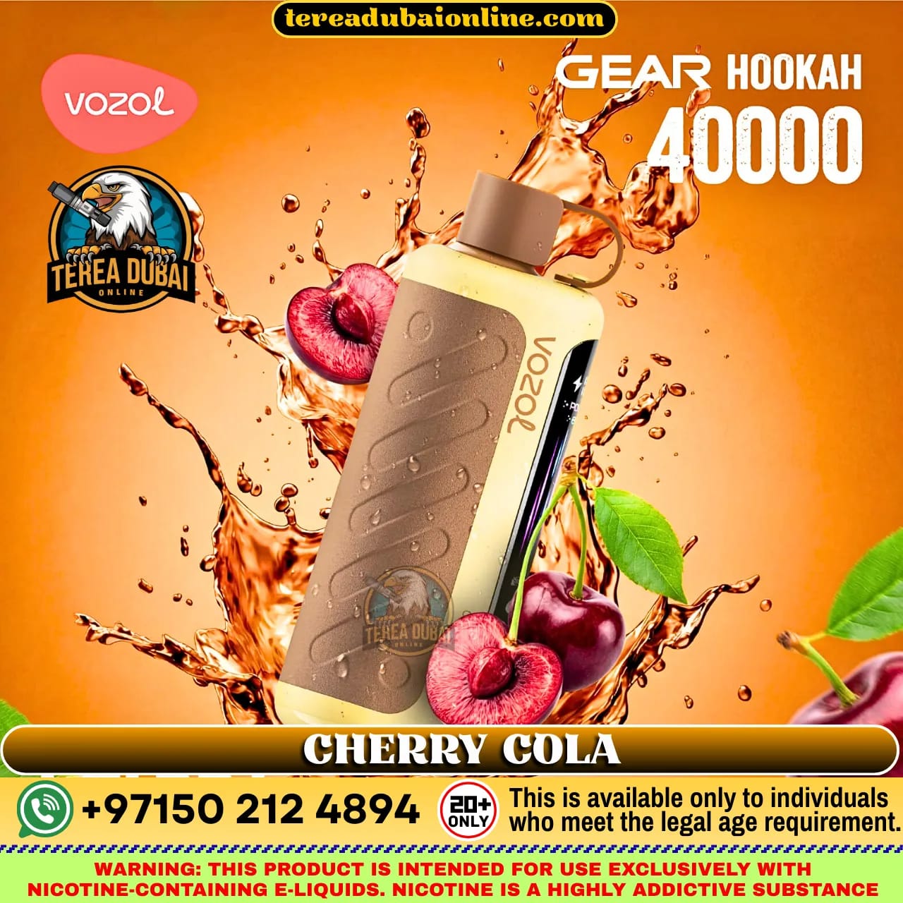 VOZOL Gear Hookah 40000 Puffs 5mg Disposable Vape in Dubai