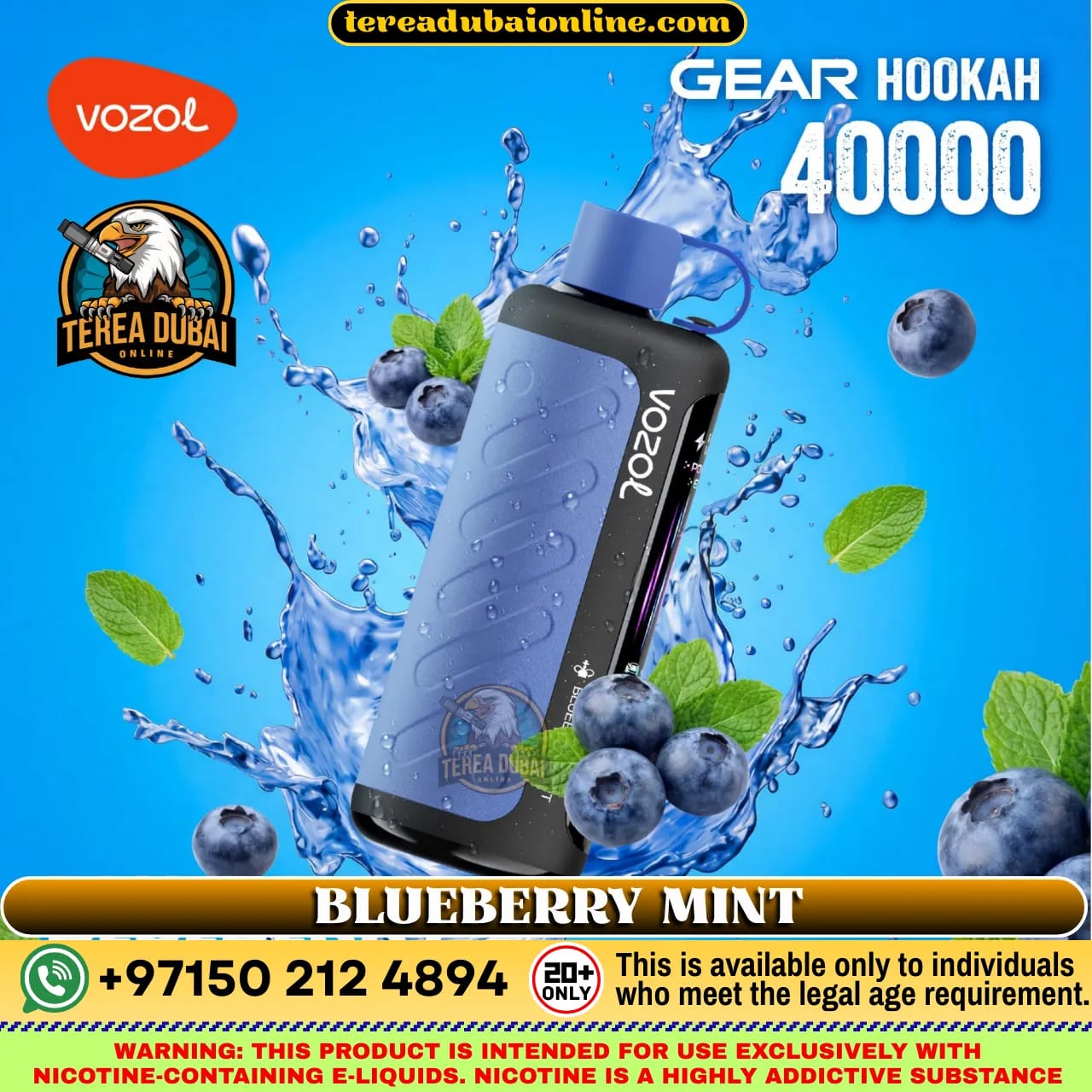 VOZOL Gear Hookah 40000 Puffs 5mg Disposable Vape in Dubai